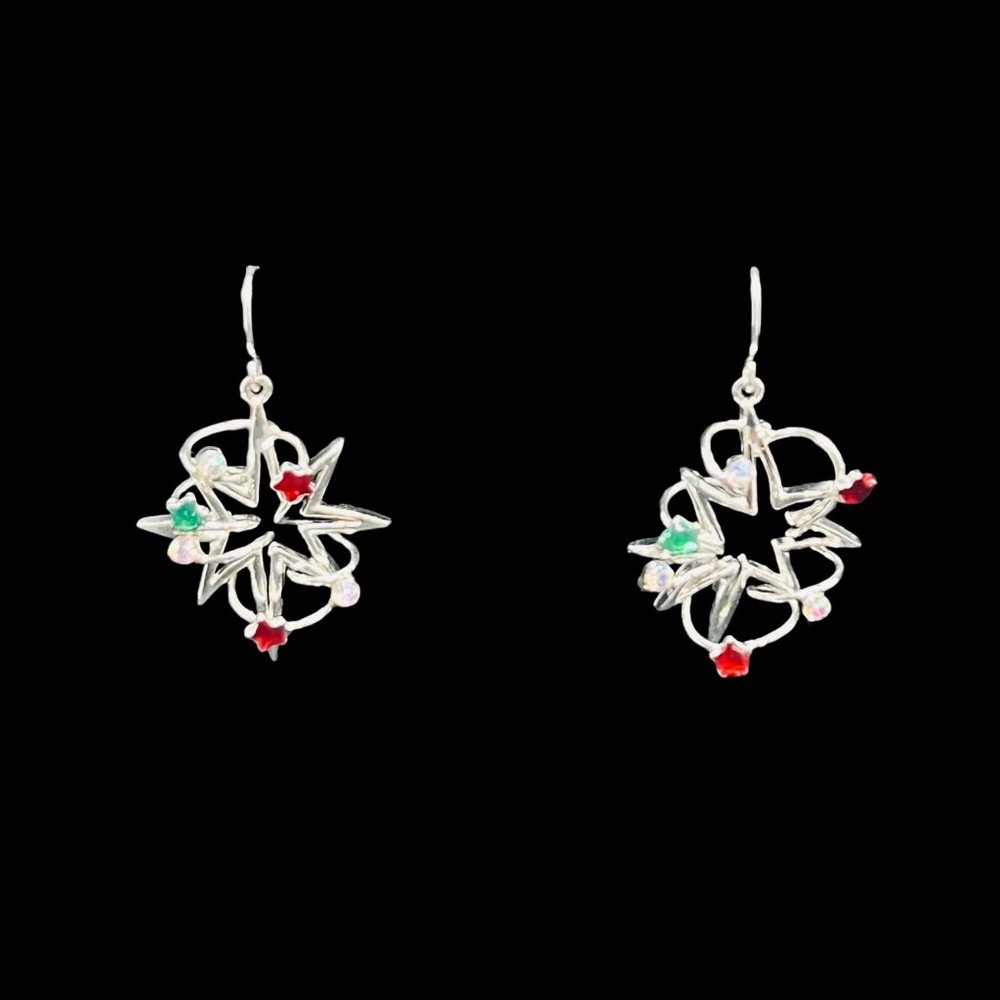 Lot Of Christmas Pierced Earrings Star, Bell, Candy, Tree, Snowman & Wreath 4663 - Picture 3 of 8
